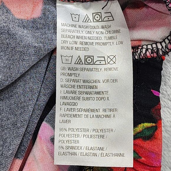 Susan Graver Pants Womens S Black Red Floral Pull On Crop Capri Wide Leg Palazzo - Picture 6 of 11